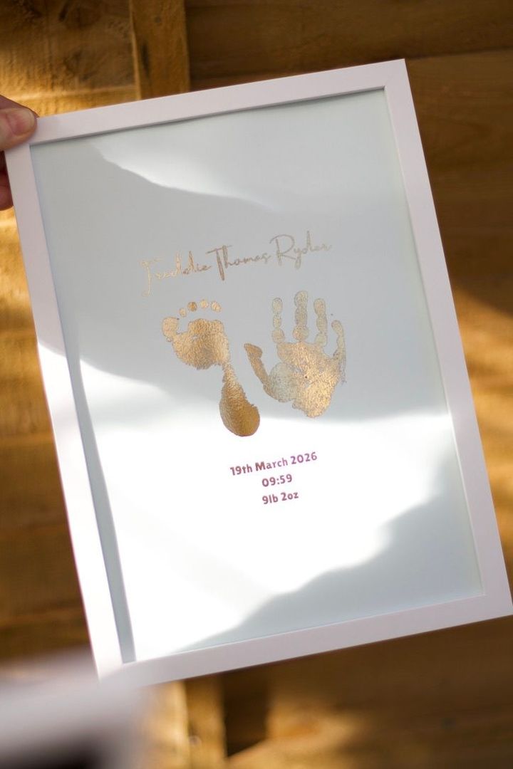 NEW foil hand and footrints to celebrate the birth of a little one
