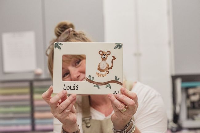 We take a footprint from your baby and make a precious keepsake.