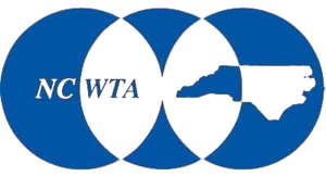 NC WTA logo with blue overlapping circles and a white North Carolina silhouette