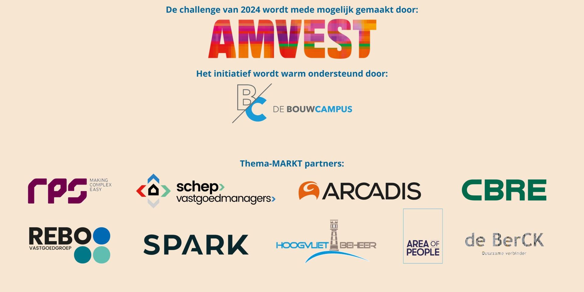 AMVEST-evenementlogo met sponsorlogo's.