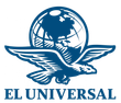 Un logo para el universal con un águila y un globo terráqueo.