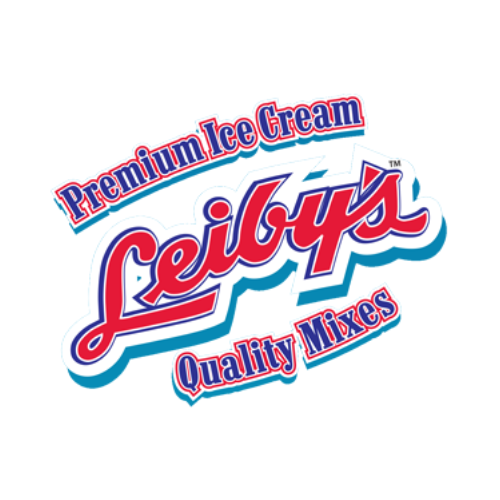 Leiby's ice cream logo in red, white, and blue, with