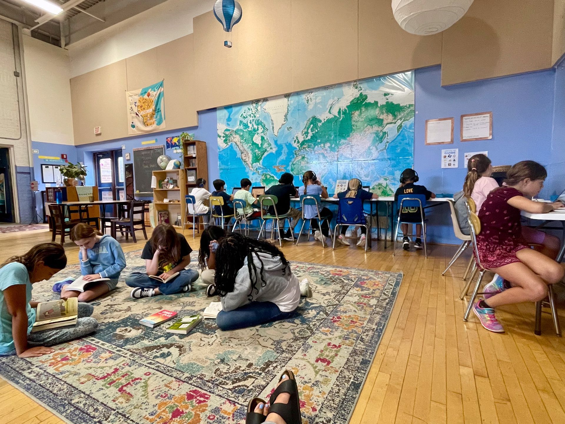 montessori children working in the classroom