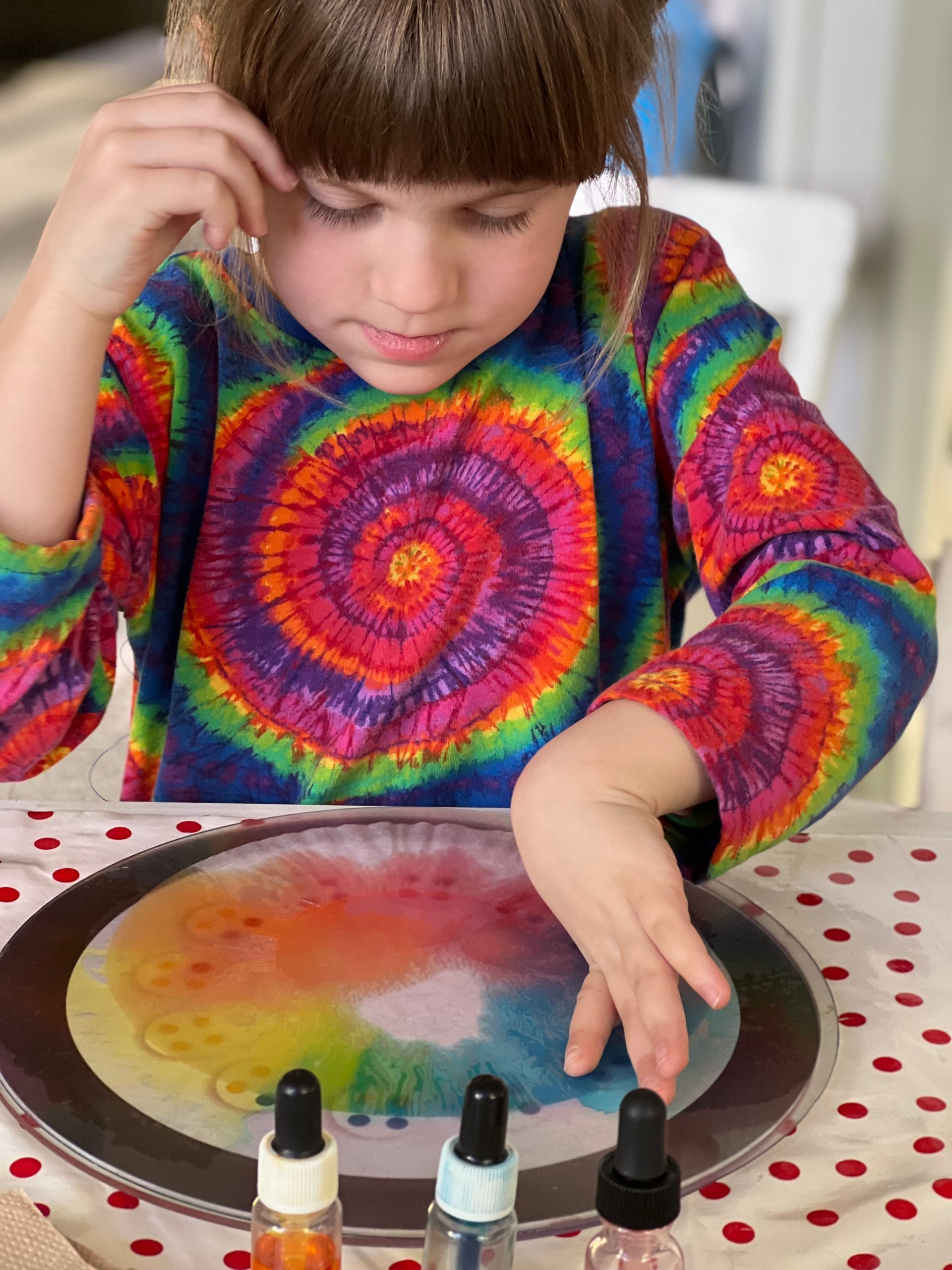 Montessori child working with art activity