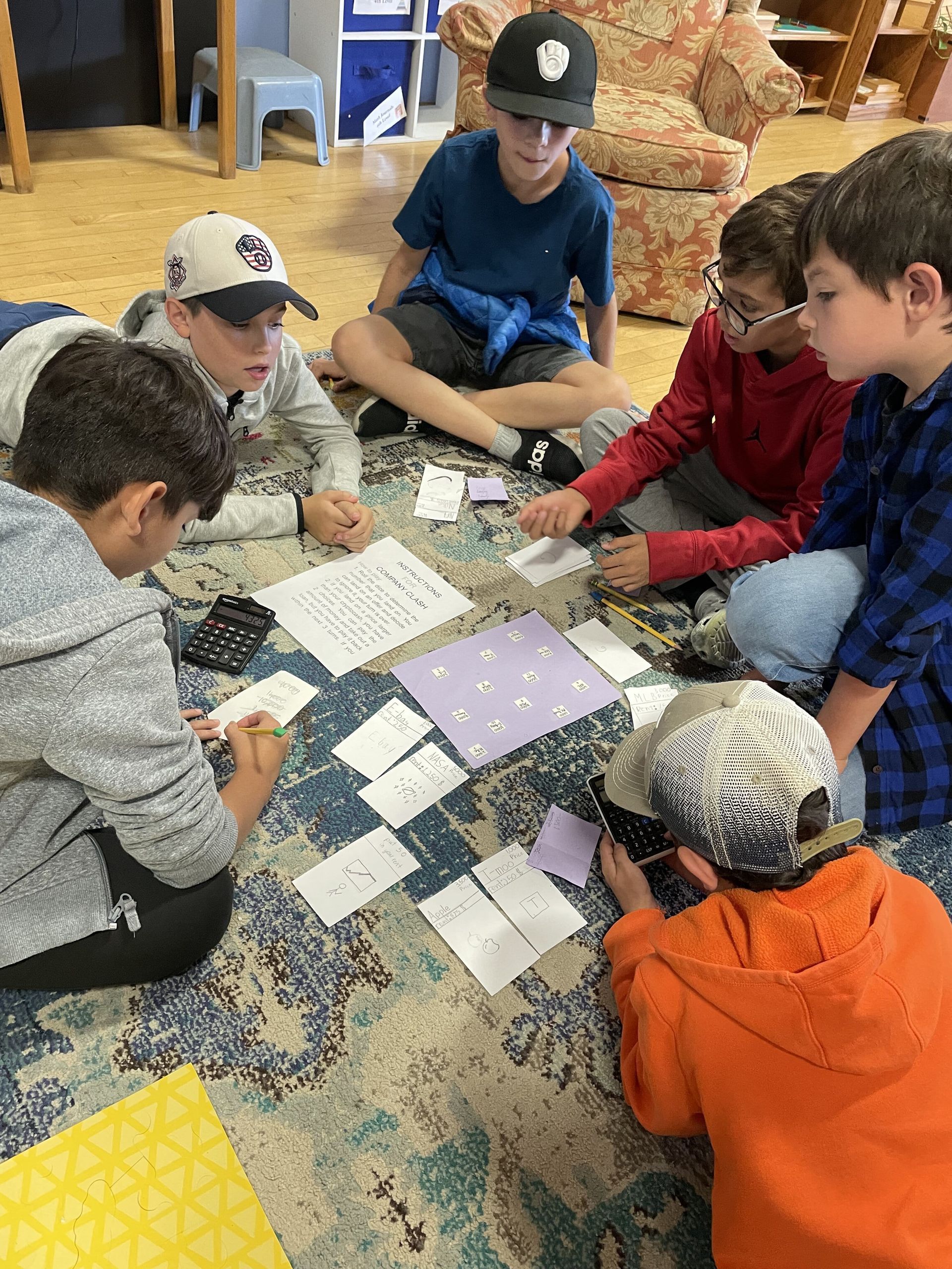Montessori children during a group activity