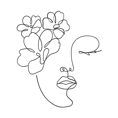illustratie van een hoofd met bloemen