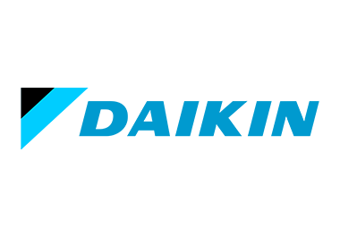 Daikin logo: blue and black triangle graphic and the word 