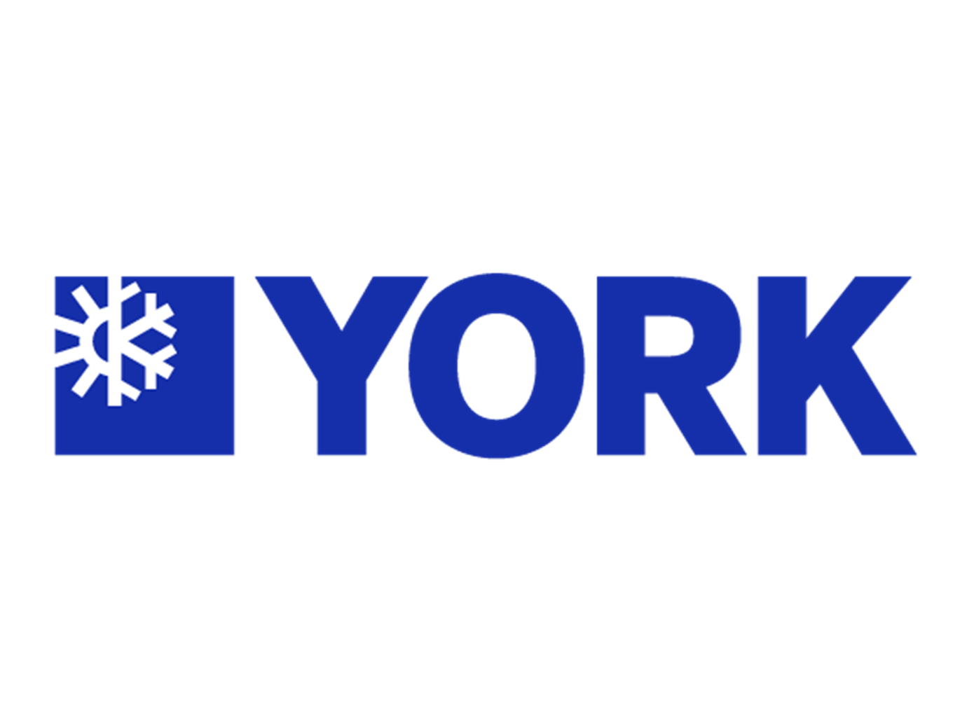 York logo with a snowflake symbol in a blue square next to blue text.