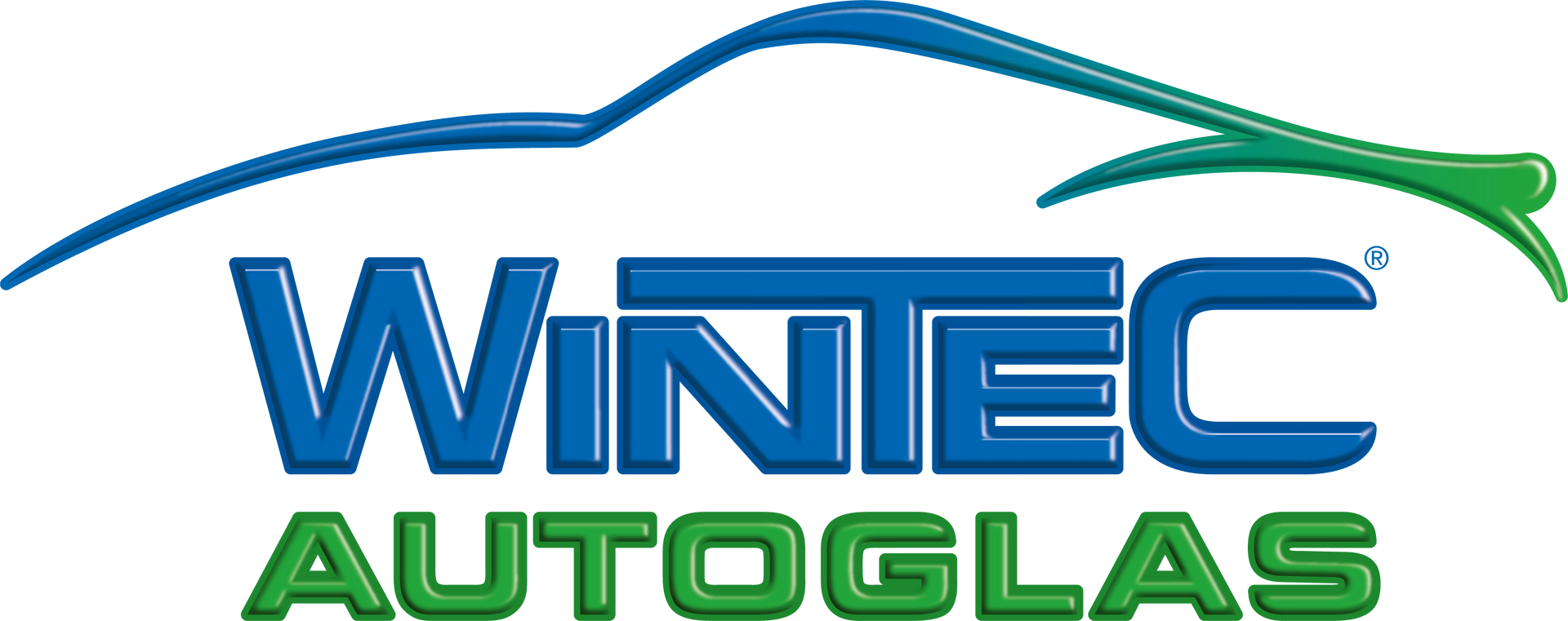 Ein blau-grünes Logo für Wintec Autoglas