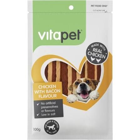 VitaPet Dog Treat Chicken with Bacon Flavour 100g