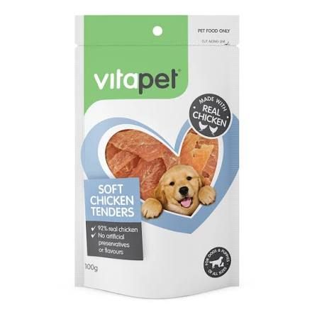 VitaPet Dog Treat Soft Chicken Tenders 100g