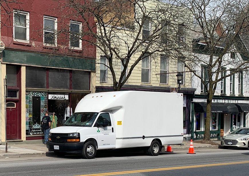 Box truck on street