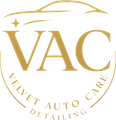 Gold logo for Velvet Auto Care with