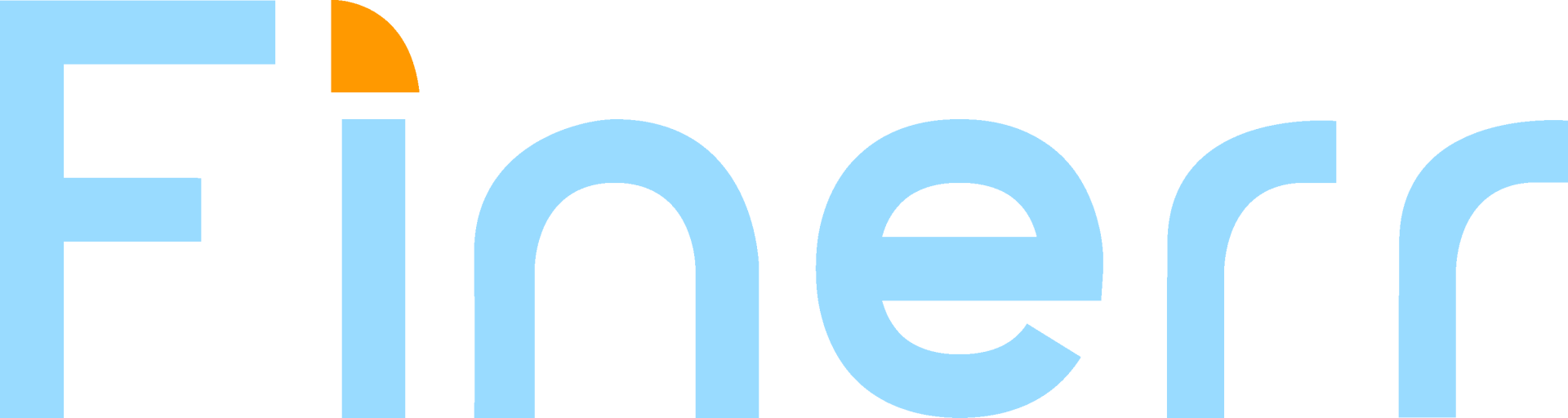 The word finerr is written in blue letters on a white background.