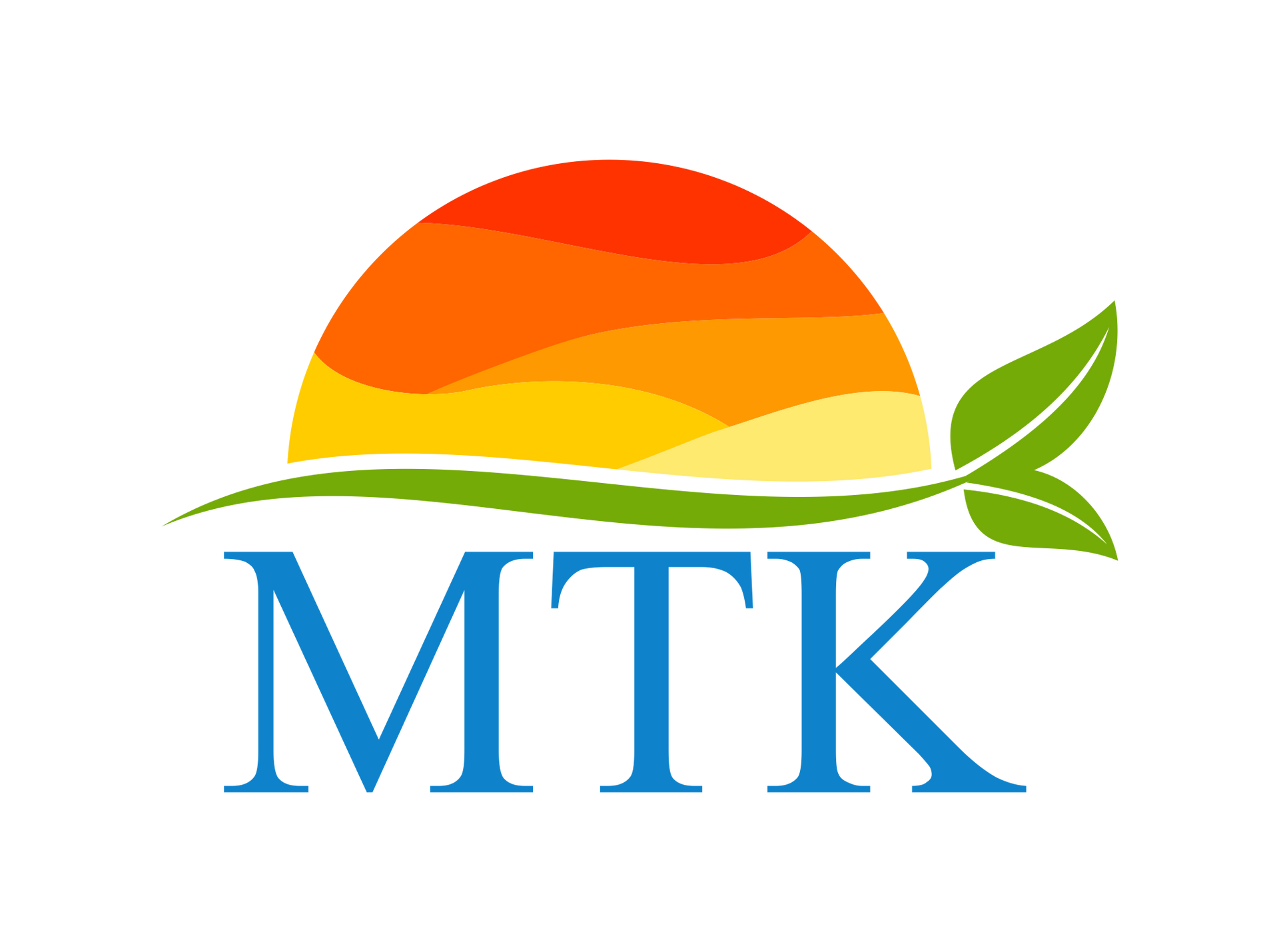A logo for mtk shows a sunset and a green leaf