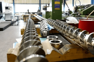 Industrial Screw And Barrel being repaired