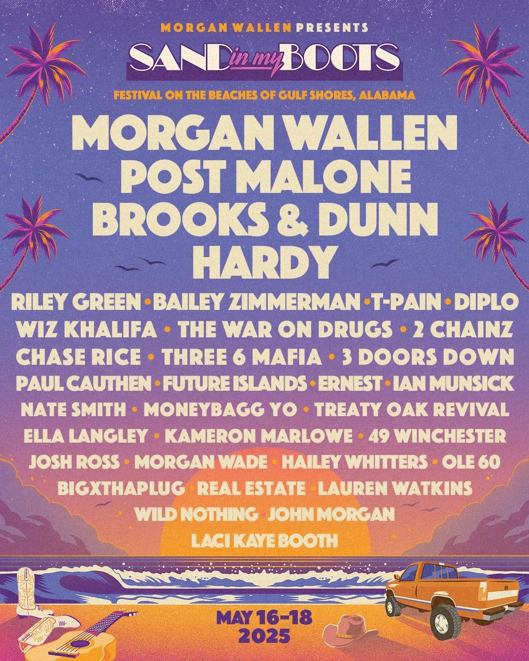 Morgan Wallen Sand in my Boots Festival Lineup 2025