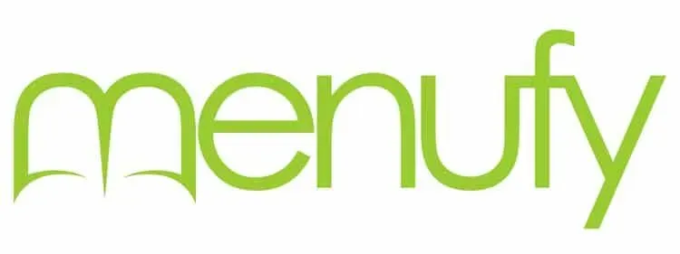 Menu-fy logo: Green text, stylized to resemble a menu, against a white background.
