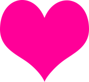 Bright pink heart shape.