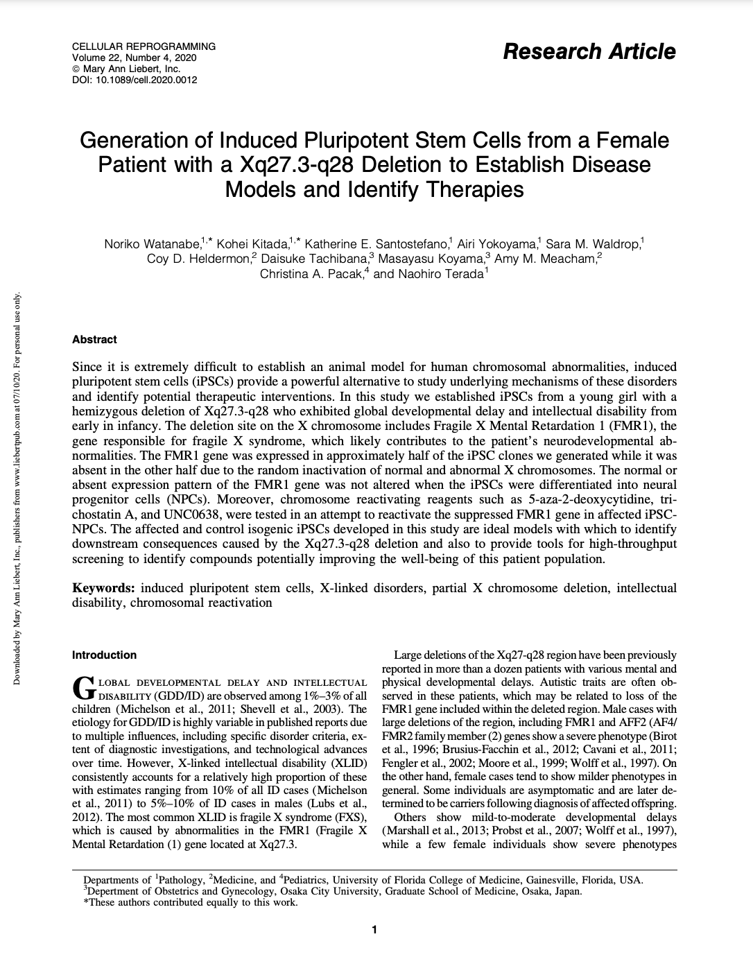 Research article titled 