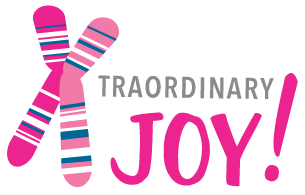 xtraordinary joy logo Pink chromosomes with