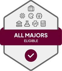 Badge with All Majors Eligible text 