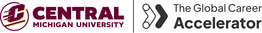 Central Michigan University and The Global Career Accelerator logos