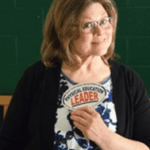 Woman holding a 