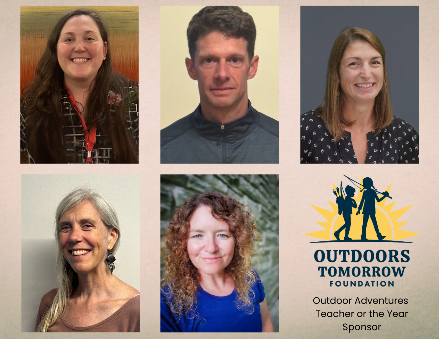 Five headshots beside an Outdoors Tomorrow Foundation logo and text.