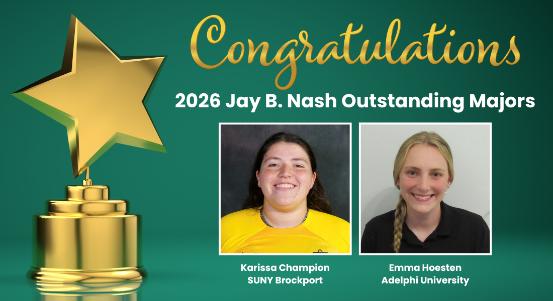 Gold star award graphic with “Congratulations” and photos of two honorees on a green background.