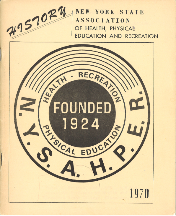 New York State Association of Health, Physical Education and Recreation logo, 1970, with circular seal and “Founded 1924”
