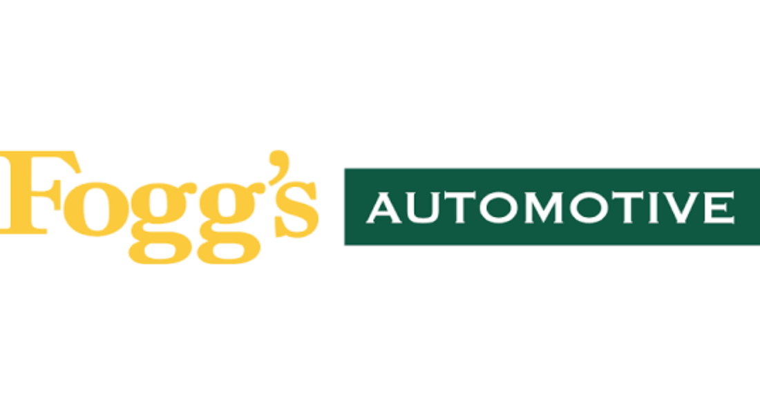Foggs Automotive logo with gold “Foggs” and white text on a green banner