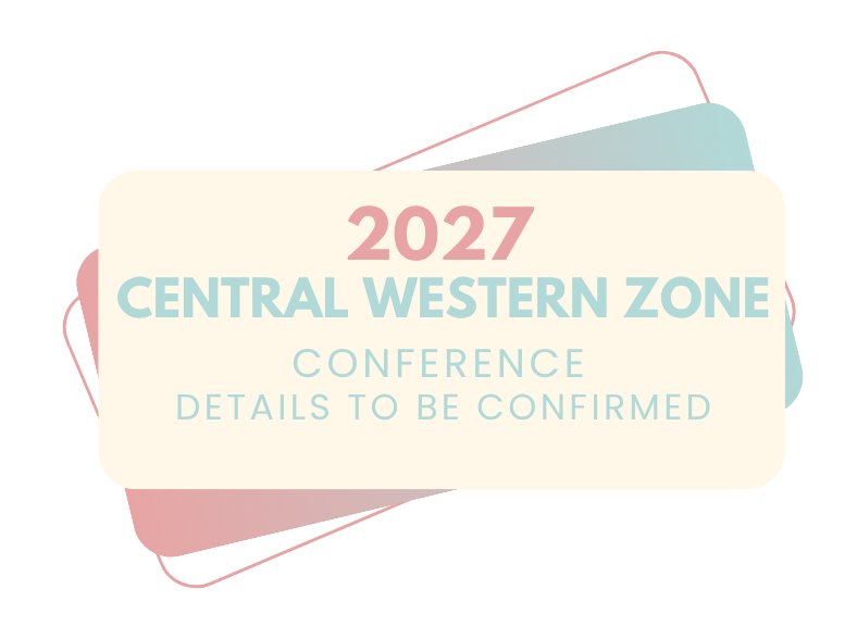 Poster reading “2027 Central Western Zone Conference Details to Be Confirmed” in pastel colors