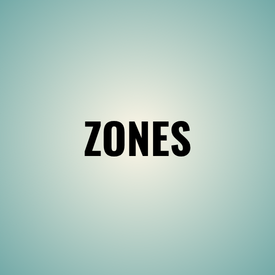 Black text reading “ZONES” centered on a pale blue-green gradient background.