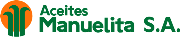 Un logo verde y naranja para aceites manuelita sa