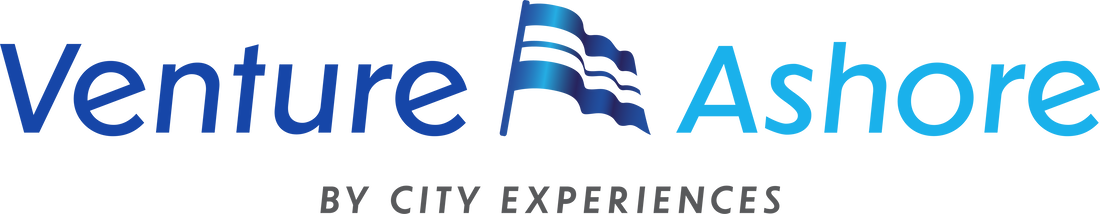 The logo for venture ashore by city experiences