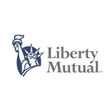 Liberty Mutual logo featuring the Statue of Liberty and company name in gray text.