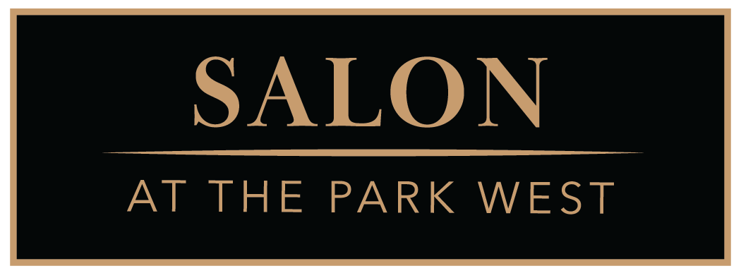 Salon at the Park West logo with gold text on a black background.