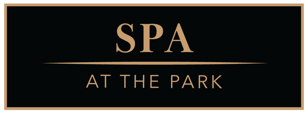 SPA at the Park, logo in gold and black.