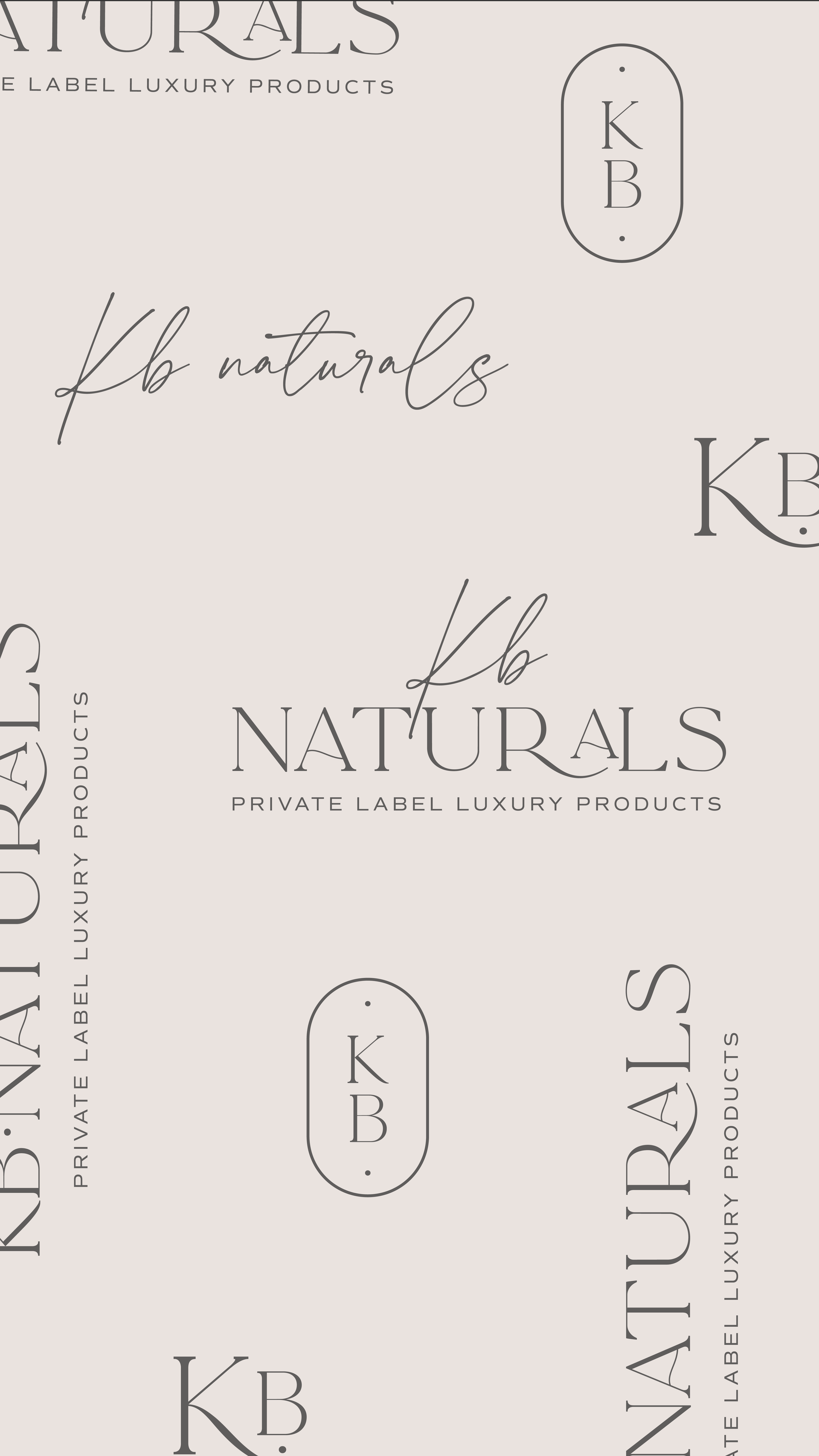 A seamless pattern of naturals logos on a pink background