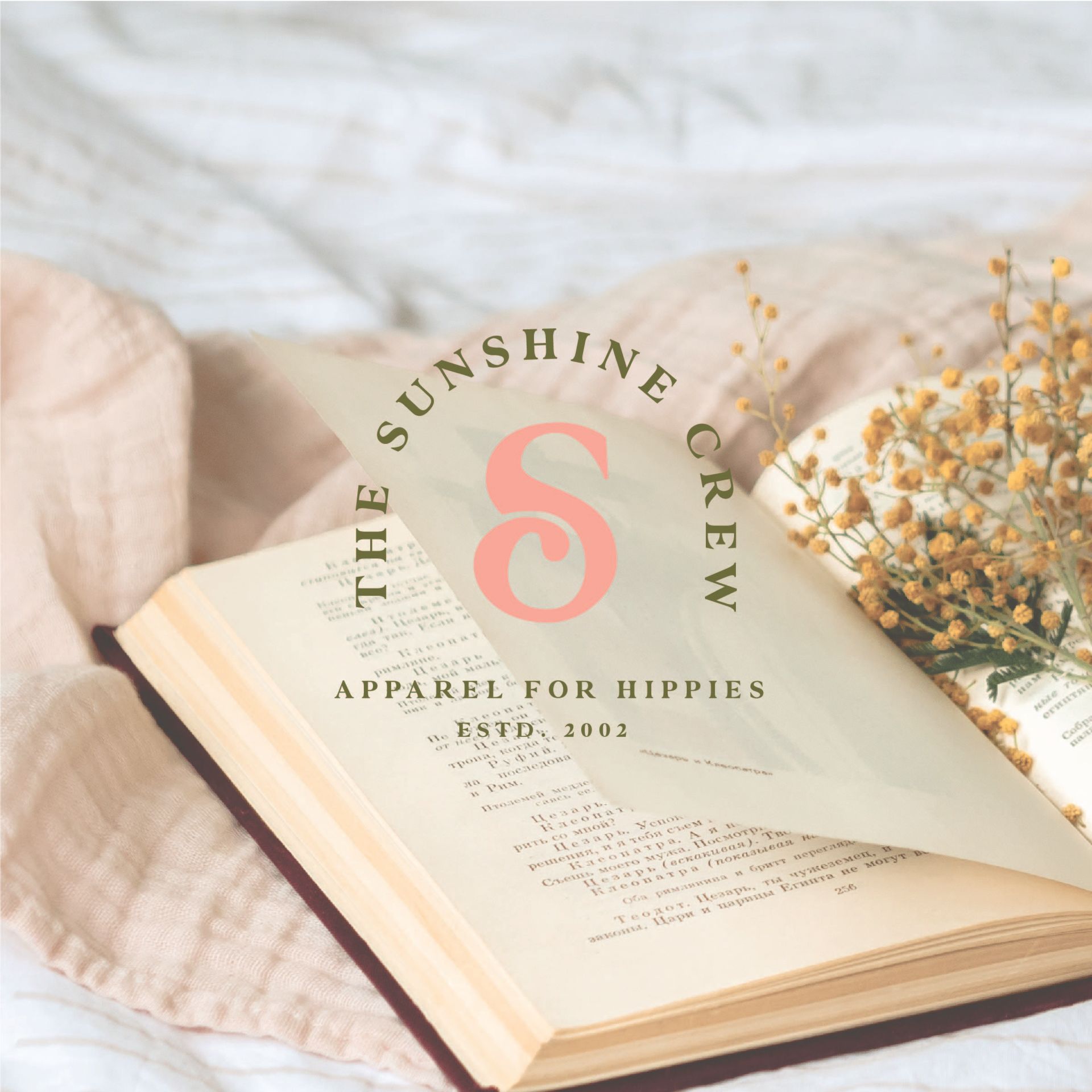 A book is open to a page that says the sunshine crew