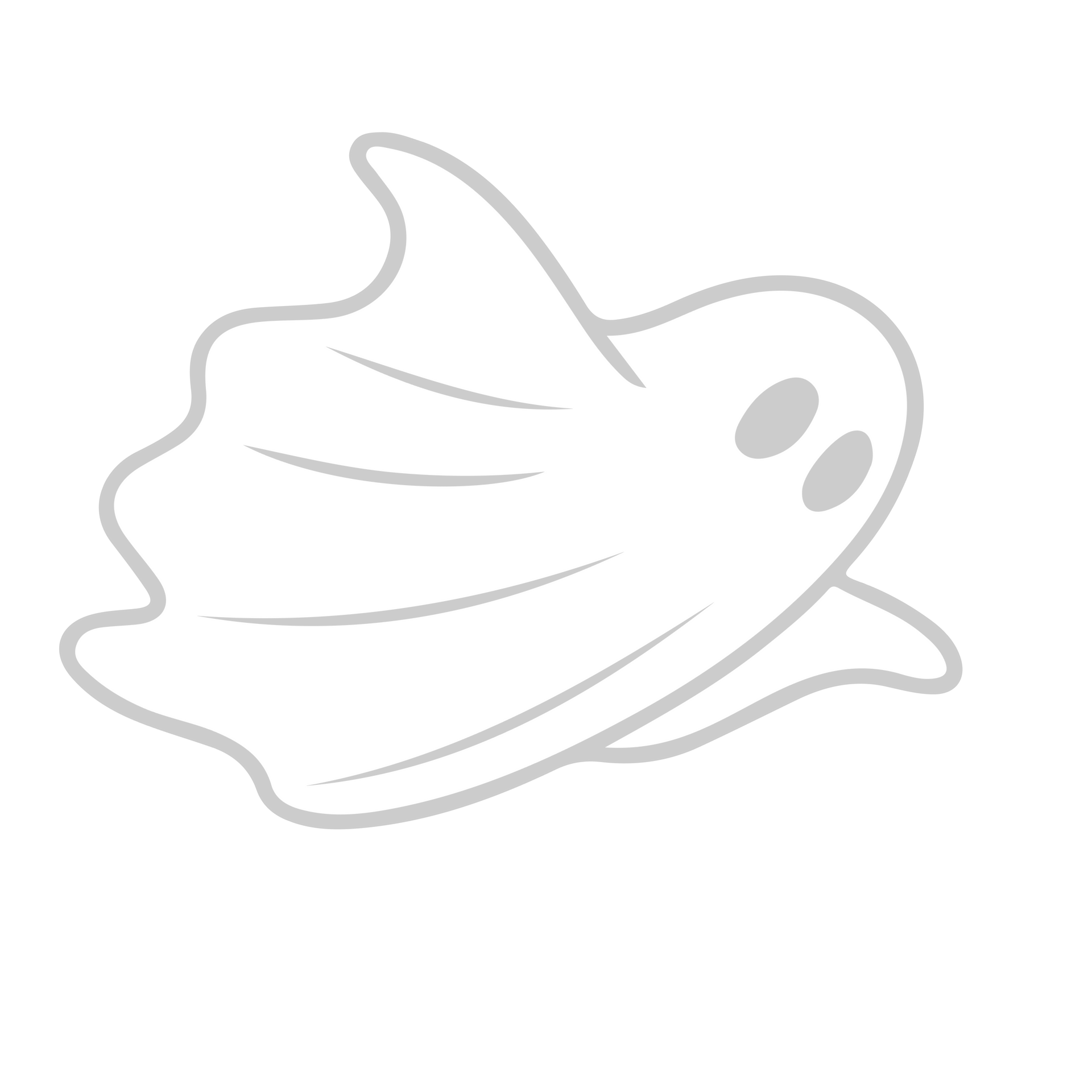White cartoon ghost with oval eyes, floating.