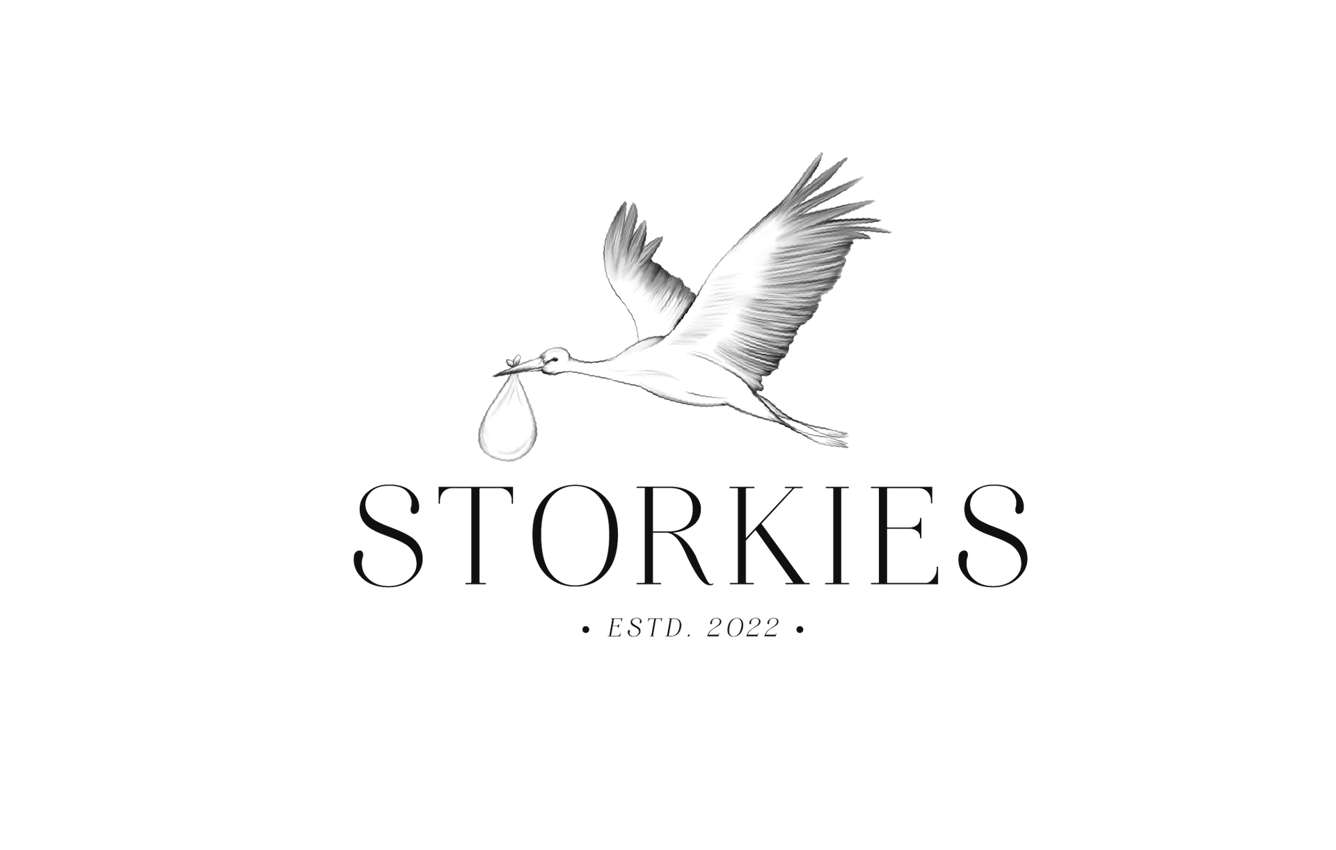 A stork is carrying a baby in its beak.