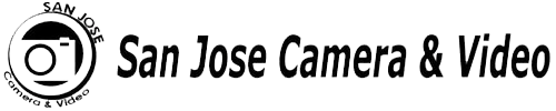 San Jose Camera & Video logo in black and white with a camera icon