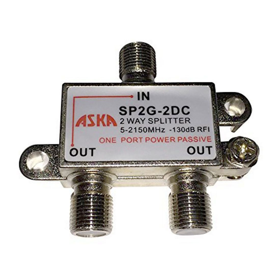 ASKA 2-Way 1 Port Power Passive Splitter 5-2150MHz