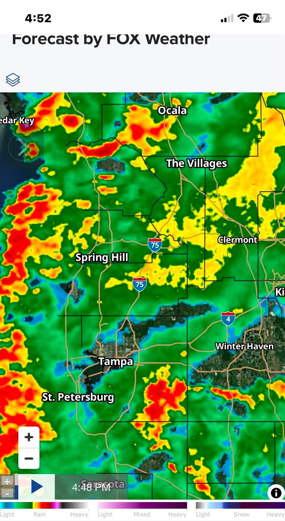 Central Florida Storm Radar During Our Starlink Test