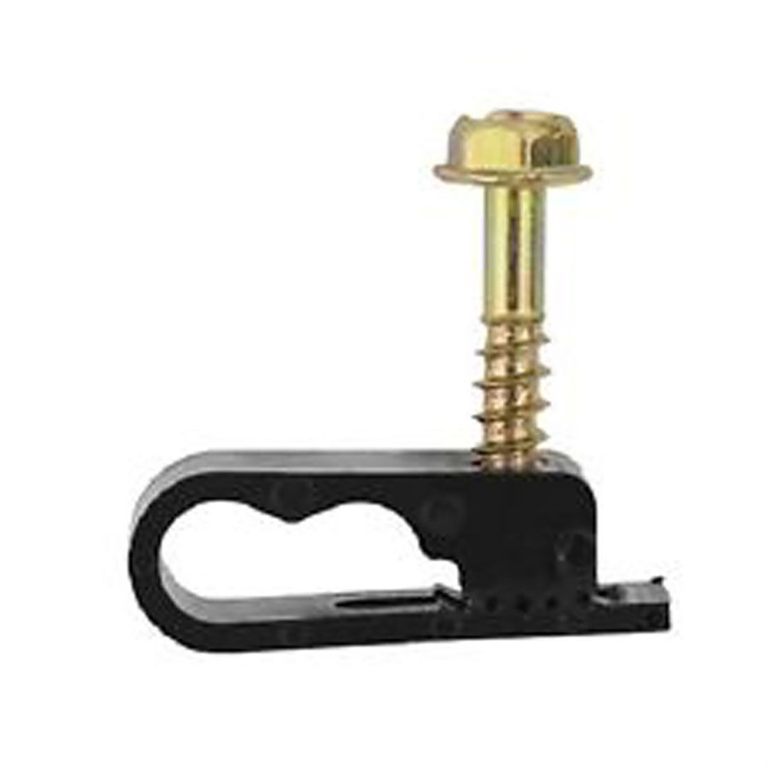 Dual RG6 Screw Clip (black, 10 pk)