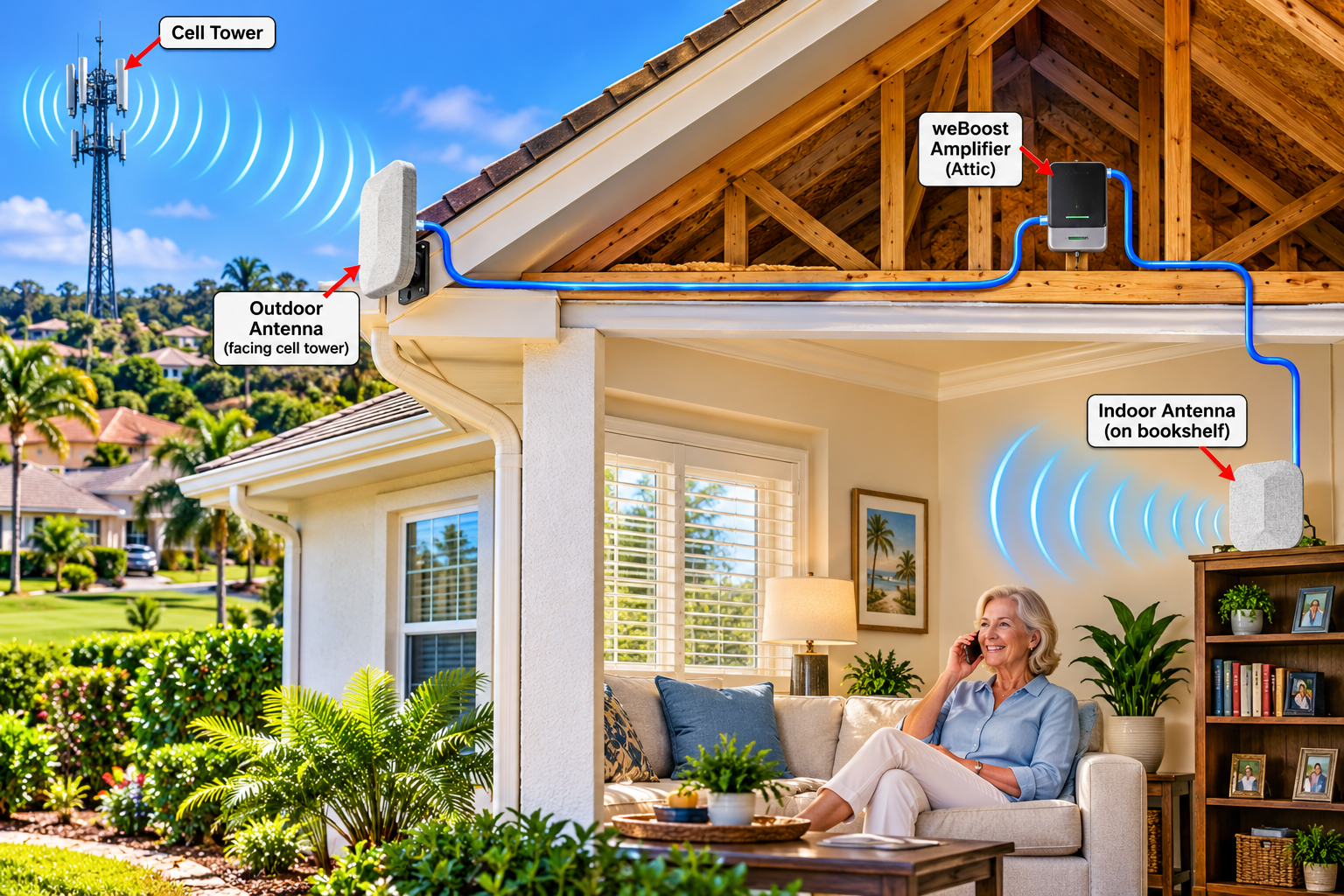 
How a Home Cell Booster Works at Florida home