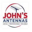 John's Antennas logo. A caricature of a man, the words