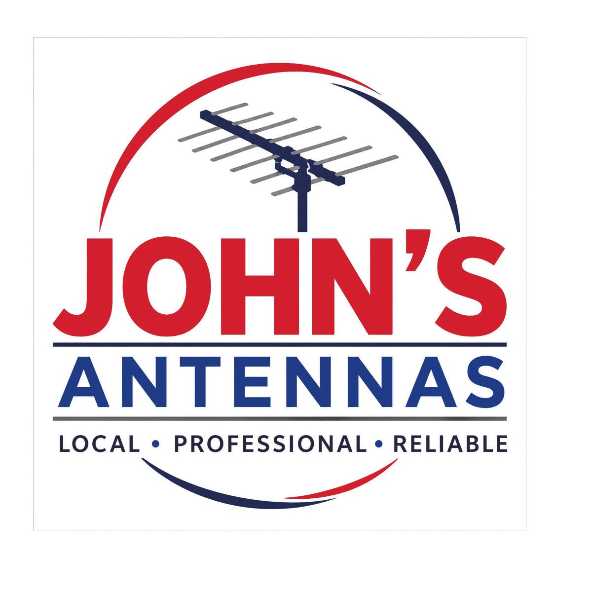 John's Antennas logo. A caricature of a man, the words 